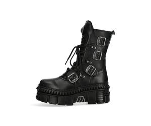 Ankleboots NEW ROCK "Plateau Boots M-WALL373-S6", Damen, Gr. 41, Normalschaft, schwarz, Obermaterial: 100% Rindnappaleder CNA., Schuhe Ankleboots, Handgefertigt, Made in Spain (25706529-41) schwarz