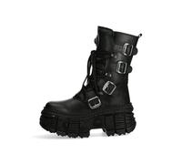 Ankleboots NEW ROCK "Plateau Boots WALL373-S5", Damen, Gr. 43, Normalschaft, schwarz, Obermaterial: 100% Rindnappaleder CNA., Schuhe Ankleboots, Handgefertigt, Made in Spain (52876058-43) schwarz