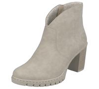 Ankleboots RIEKER, Damen, Gr. 36, grau (beige), Nubuklederimitat, unifarben, Schuhe Stiefelette Ankleboots, Stiefelette, Plateauboots, Blockabsatz, in eleganter Optik (16215249-36) beige