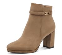 Ankleboots TAMARIS, Damen, Gr. 40, beige (hellbraun), Textil, Veloursleder, unifarben, Schuhe Ankleboots, Stieflette, Businessboots mit edlen Verzierungen (86939455-40) hellbraun