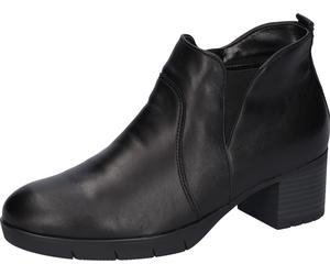 Ankleboots WALDLÄUFER "H-NADJA", Damen, Gr. 6,5, schwarz, Nappaleder, unifarben, Schuhe Ankleboots, Kurz-Stiefelette, Bequemschuh, Blockabsatz, in Komfortweite H (99746804-6,5) schwarz