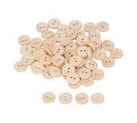 ANKROYU 100 Stück natürliche Holzknöpfe zum Nähen, Basteln, DIY-Projekte, Vintage-Stil, runde dekorative Knöpfe für Kleidung, Scrapbooking und handgefertigte Geschenke, 1,5 cm