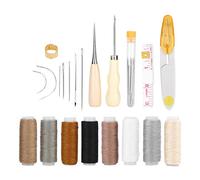 ANKROYU Professionelles Leder-Nähset mit Nadeln, Faden, Schere, 29-teiliges Lederhandwerks-DIY-Werkzeugset für handgefertigte Lederreparaturen und kreative Projekte. Hochwertiges S