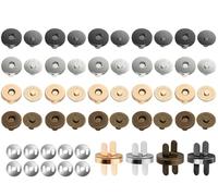 Anlising Magnetknöpfe, 40PCS 18MM Magnetverschluss Taschen, Magnetische Knöpfe, Magnetknöpfe zum Annähen, Magnetknopf Magnet Druckknopf, für Geldtasche, Handtaschen, Mäntel, Rucksack (4 Farben)