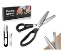 Anlising Zackenscheren,5MM Dreieck-Schere,Stoffschere,Gezackte Schere, Edelstahl Scharf Schere,Zickzackschere,Lace Schere,Schneiderschere,für Schneiden von Stoff,Kleidung,Nähen,Papier,Basteln(Schwarz)