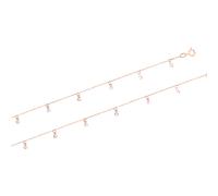 Anmutige Fußkette Rotgold 585 mit Zirkonia mit feinen Anhänger, Länge 23 cm Karatov