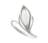 Anmutiger Damenring aus 925er Silber mit Achat aqua