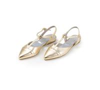 Anna Morellini Leder-Pantoletten "Filenza" in Gold - Größe 37 | Damen Pantoletten