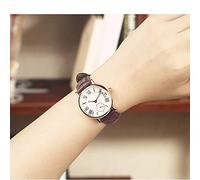 Annadue Damen-Armbanduhr mit Lederarmband, Analoge Quarzuhr, Braunes Rundes Zifferblatt, Datumsanzeige, Kleiner Sekundenzeiger, Klassische Armbanduhr, 30 M Wasserdicht (Brown)