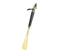 Annadue Pferdekopf-Schuhanzieher-Heber, Langer Griff, Buchenholz-Schuhanzieher für Männer und Frauen, 31,8 Cm oder 54,9 Cm Vergoldeter Legierter Stahl, Einfaches Anziehen der Schuhe ohne Bücken