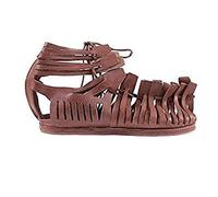 AnNafi Herren Gladiator-Sandalen aus Leder, römische Centurianische braune Caligaee, mittelalterliche griechische Soldat-Sandalen, antikes Kostüm, Schuhwerk (11)