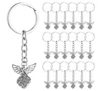 ANNASAMDO 20 Stück Schutzengel Schlüsselanhänger Set Schutzengel Anhänger Gastgeschenke Schutzengel Abschiedsgeschenk Kleine Glücksbringer Gastgeschenke Taufe Hochzeit