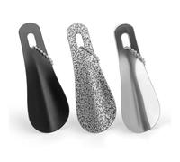 ANNASAMDO 6 Stück Schuhanzieher aus Edelstahl, Mini-Schuhlöffel 10 cm, platzsparend, ideal für Reise & Alltag