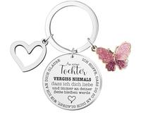 Annauiy An meine Tochter Schlüsselanhänger von Papa und Mama Inspirierendes Geschenk,Schlüsselanhänger Geschenk für Geburtstag Graduierung Weihnachten Jahrestag (Silber)