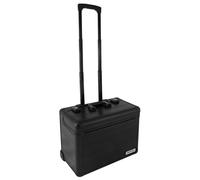 anndora Business Trolley Pilotenkoffer Laptopfach TSA Schlösser Aluminium Oberfläche glatt glänzend spritzwassergeschützt - Schwarz Schwarz