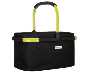 anndora Einkaufskorb 22L schwarz mit Rahmen in gelb limette - Schwarz limette Schwarz