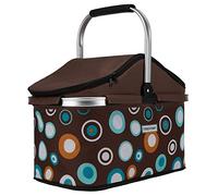 anndora Einkaufskorb 25 Liter ISO Picknick Kühlkorb - braun hellblau