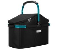 anndora Einkaufskorb 25 Liter ISO Picknick Kühlkorb Schwarz - Rahmen Petrol