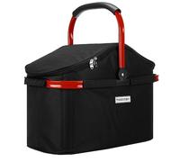 anndora Einkaufskorb 25 Liter ISO Picknick Kühlkorb Schwarz - Rahmen Rot