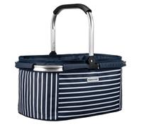 anndora Einkaufskorb 'Maritim Blue': Stilvoll, geräumig faltbar leicht zu reinigen - AHOI - Blau-Weiß Blau