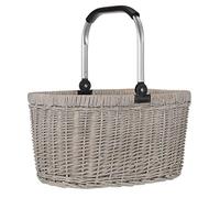 anndora Einkaufskorb Weidenkorb mit Alurahmen 22 L beige - klappbarer Alubügel