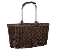 anndora Einkaufskorb Weidenkorb mit Alurahmen 22 L dunkelbraun - klappbarer Alubügel