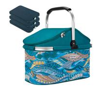 anndora Kühlkorb Isolier Einkaufskorb OCEAN + 3 Kühlakkus - ocean Blau