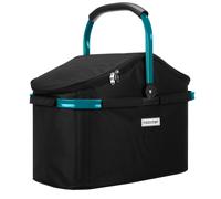 anndora Einkaufskorb 25 Liter ISO Picknick Kühlkorb Schwarz - Rahmen Petrol