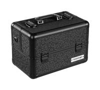 Beauty Case LEO Panther in schwarz - faltbarer stabiler Koffer + Tragegurt und Schlüssel - LEO PANTHER M schwarz
