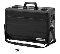 Pilotenkoffer anndora Aktenkoffer Businesskoffer TSA Schlösser Alu Oberfläche Schwarz - Schwarz Schwarz