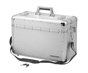 anndora Pilotenkoffer Trageriemen, Sichere Schlösser - Aktenkoffer silber Alu -Ramen + Oberfläche matt - Silber Silber