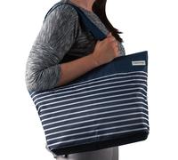 anndora shopper 17 Liter Einkaufstasche navy blau weiß - navy