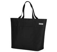 anndora XXL Shopper schwarz Strandtasche Beachbag Einkaufstasche mit Reissverschluss - Schwarz Schwarz
