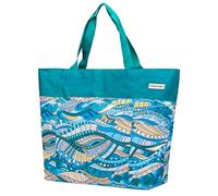 anndora XXL Strandtasche 40 Liter - große Badetasche mit Reißverschluss & Zusatzfächern - faltbarer Shopper für Strand, Schwimmbad, Sauna & Einkaufen (Ocean Türkis)