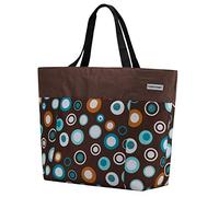 anndora XXL Shopper braun - Strandtasche 40 Liter Schultertasche Einkaufstasche - | braun hellblau Braun
