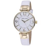 Anne Klein Damen-Armbanduhr 34mm Armband Leder Weiß Quarz Analog 10-9168WTWT