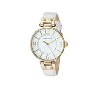 Anne Klein Damen-Armbanduhr 34mm Armband Leder Weiß Quarz Analog 10-9168WTWT