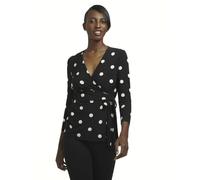 Anne Klein Damen Faux WRAP TOP Hemd, Anne Black/Anne White, X-Groß