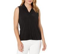 Anne Klein Damen Solid Triple Falten Top, schwarz, X-Groß