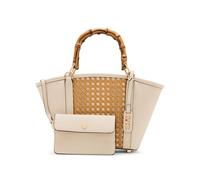 Anne Klein Damen-Tragetasche mit Bambusgriff und abnehmbarem Riemen, Natur/Pergament, pargament, Small