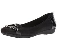 Anne Klein Damen Umeko Ballet Flat Ballerinas, Schwarz-Multi-Stoff, 38.5 EU