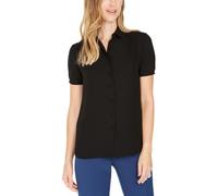 Anne Klein Damen Women's Short Sleeve Button Down Top Hemd, Asphalt, X-Groß