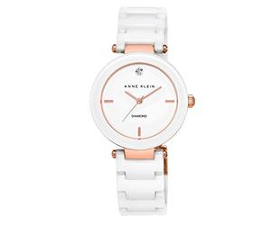 Anne Klein Damenuhr Analog Quarz weiß mit Keramikarmband AK/1018RGWT