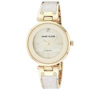 Anne KLEIN Damenuhr Elfenbein-Gold mit Spangen-Armband