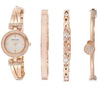 Anne Klein Damenuhr Geschenk-Set roségold mit Armreif, Bangle und Kettchen