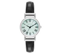 ANNE KLEIN Damenuhr mit Lederband, Schwarz/Silber/Aqua, Armband