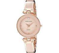 Anne KLEIN Damenuhr rosa-roségold mit echtem Diamant und Spangen-Armband