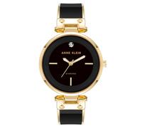 ANNE KLEIN Damenuhr schwarz-Gold mit echtem Diamant und Armreif-Band