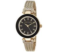 Anne KLEIN Damenuhr schwarz-Gold mit Swarovski-Kristallen und Milanaise-Armband