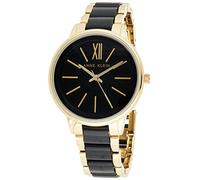 Anne KLEIN Damenuhr Trend schwarz-Gold mit Gliederarmband